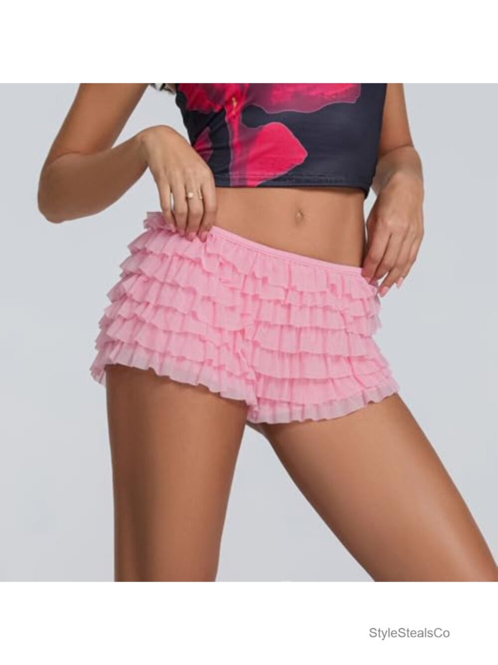 Lace Tiered Ruffled Bloomers Shorts Y2K Lolita Fairy Layered Boy Short - Picture 2 of 4